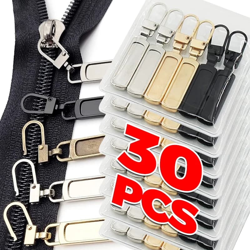 Cursore di ricambio per cerniera, tirazip facile, kit di riparazione cerniere fai da te, accessori per cucito per valigie, zaini, vestiti, pantaloni, portafogli