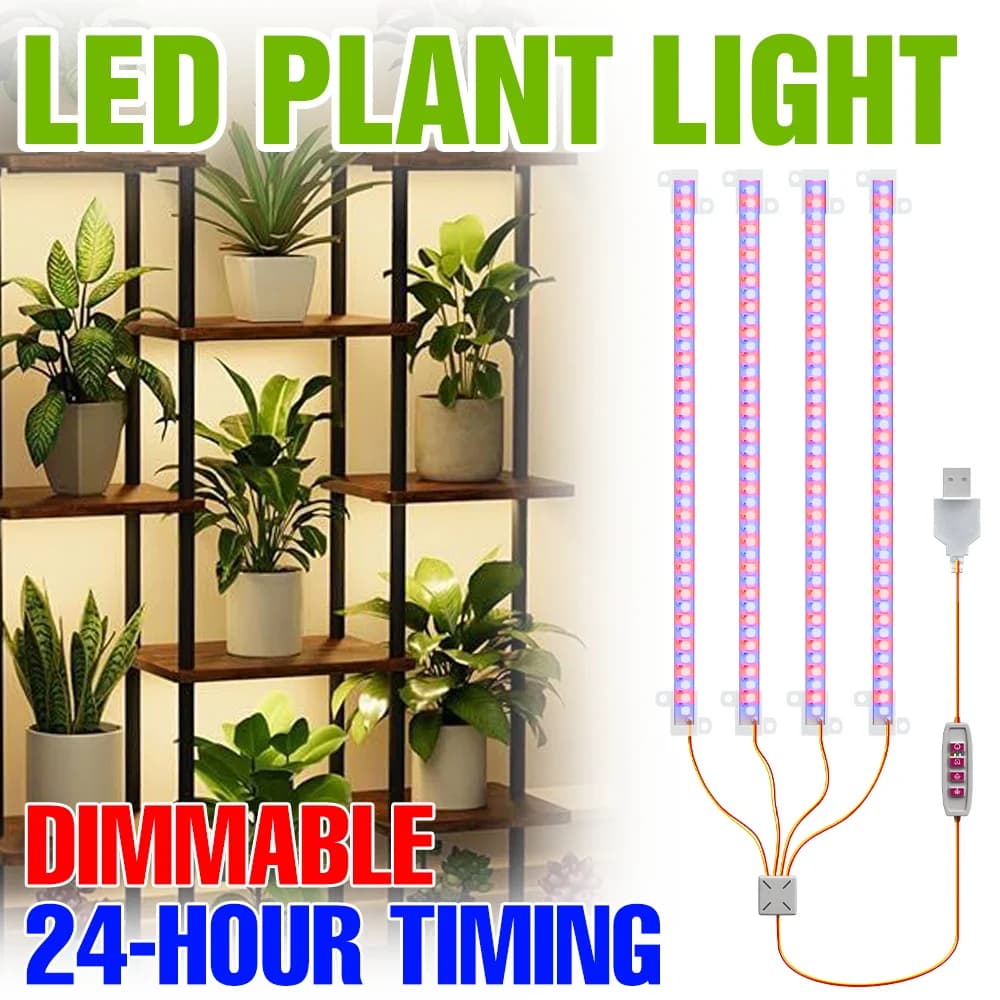 USB LED Strip for Cultivation, Complete Mirror Lamp for Indoor Plants, DC5V Dimmable, LED Lighting for Fat Plants, Flowers, Semenzali and Cactus