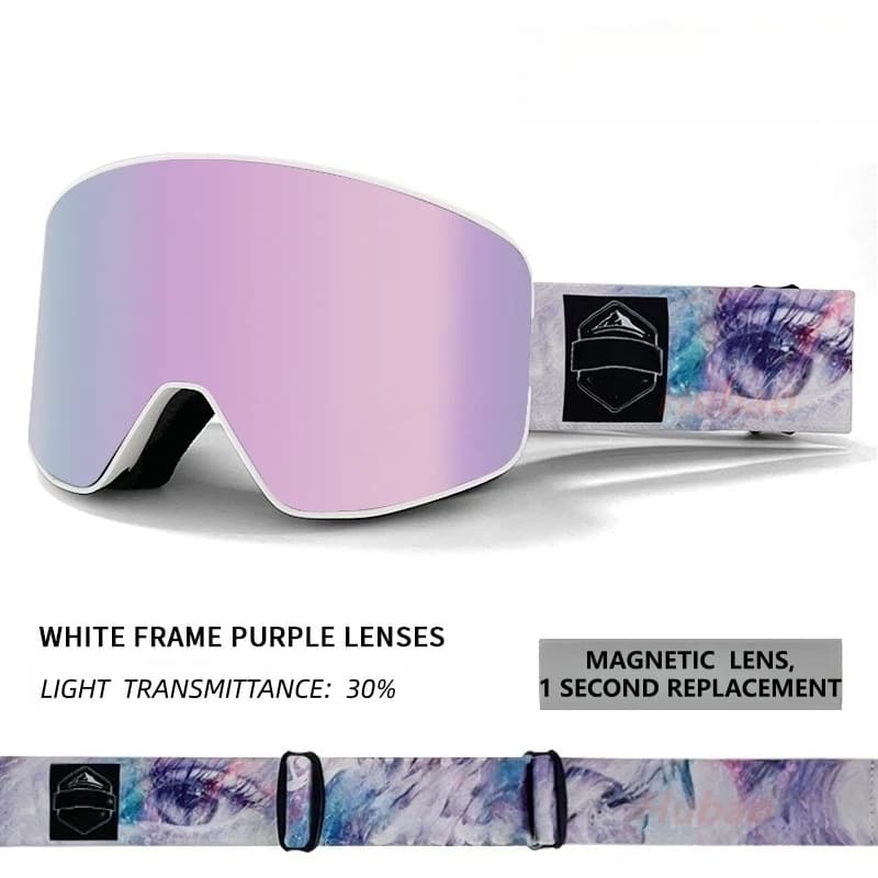 Winter Sports Eyewear Anti-impact HD Ski Goggles Magnetic /Buckle Anti-Fog Lenses UV400 Protection Men Women Ski Goggles