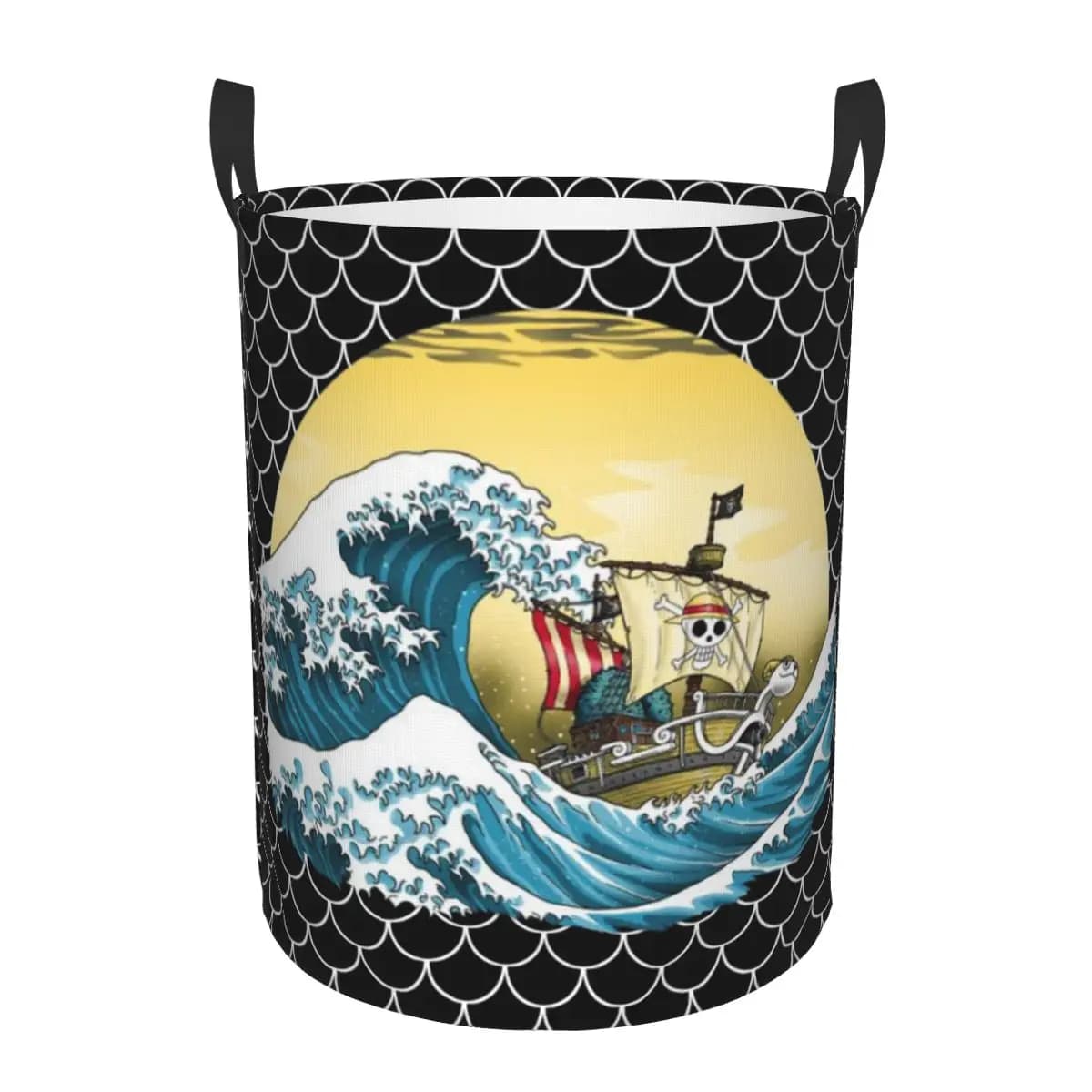 Cesto Portabiancheria Pieghevole One Piece Pirati Teschio Anime Manga Giapponese, Cesto per Vestiti Domestici, Borsa Contenitore per Abiti