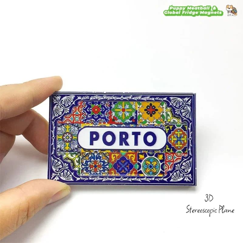 Portogallo Porto Souvenir creativi Decorazioni per la casa Piastrelle Magneti magnetici per frigorifero 3D
