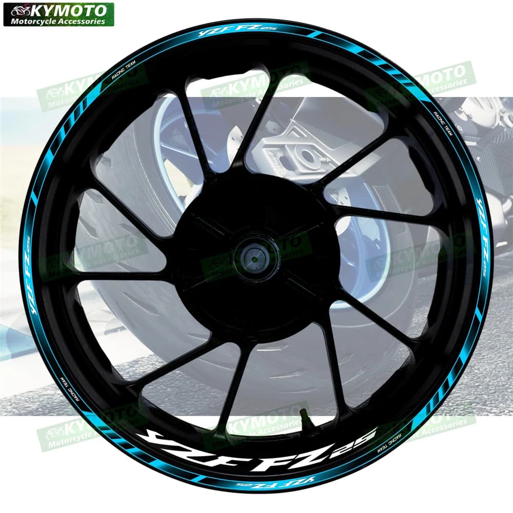 For YZF FZ25 FZ25 reflective motorcycle wheel sticker 17 inch fairing wheel modified decal rim stripe tape decal decoration