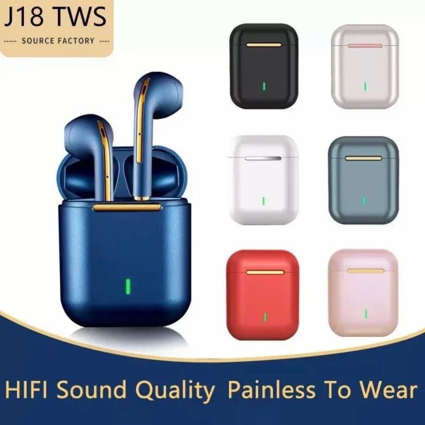Auricolari stereo wireless binaurali J18 Pop Up 5.0 Mini auricolare Bluetooth sportivo Tws