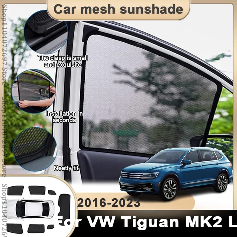 Parasole magnetico per auto per Volkswagen VW Tiguan 5 posti AD BW 2016-2023 MK2 LWB Parabrezza Parasole Copertura Protezione Lato anteriore