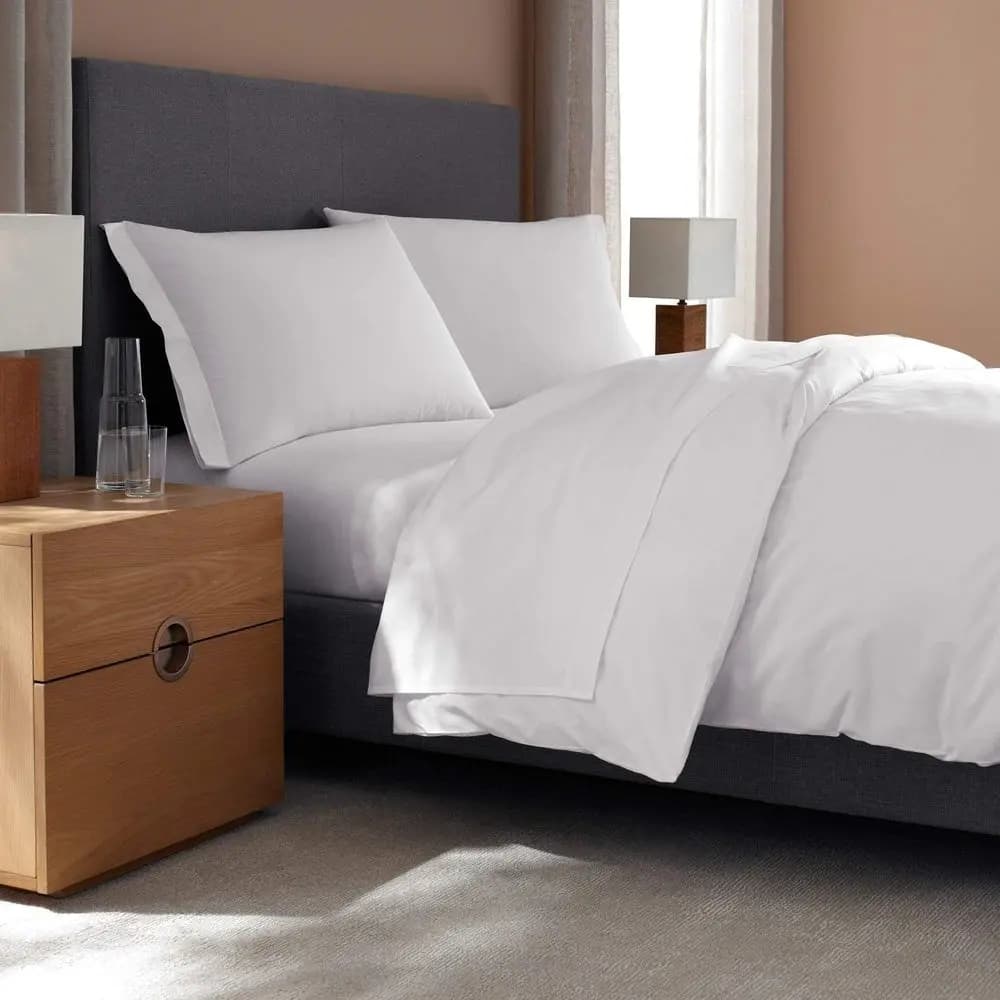 Set Lenzuola Lusso California King in Percalle per Junior Suite, Tutto Bianco, Include Federe, Lenzuolo Superiore, Lenzuolo con Angoli
