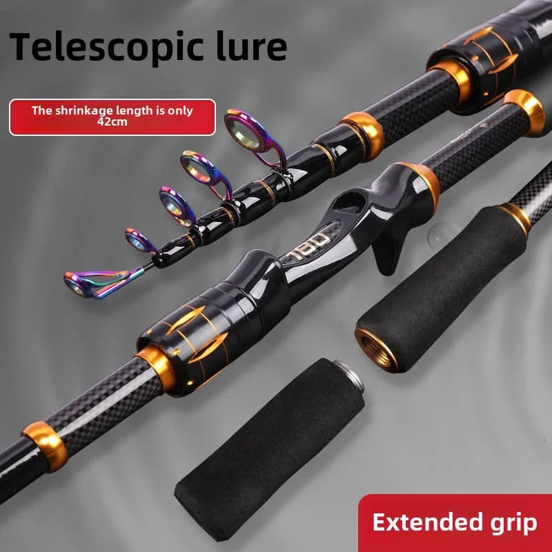 Comodo da trasportare, pescare ovunque, lubrificante telescopico con manico esteso ad alto tenore di carbonio, canna lubrificante portatile