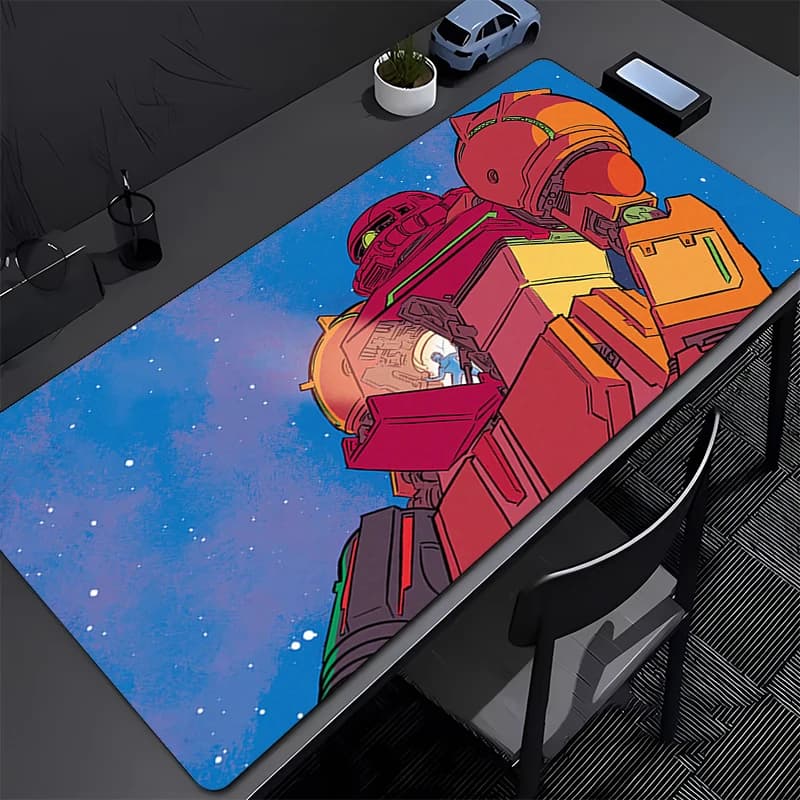 Tappetino per mouse grande, tappetini da scrivania per ufficio, accessori per giochi per PC, Mechanical Warrior G-gundam Z-zaku II, tappetini per mouse anime, tappetino per tastiera per laptop