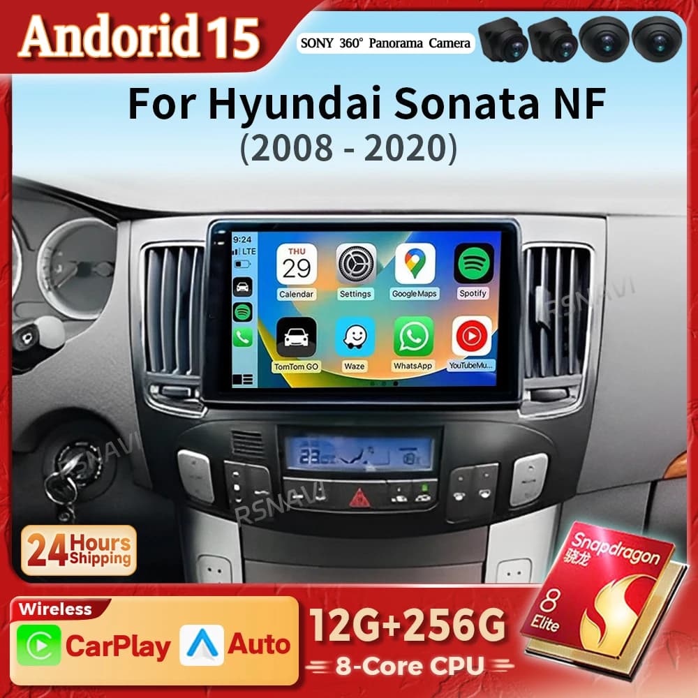Android 15 Carplay Auto Autoradio DSP Lettore Multimediale Per Hyundai Sonata 2008 2009 - 2020 Autoradio GPS Stereo 2Din Snapdragon