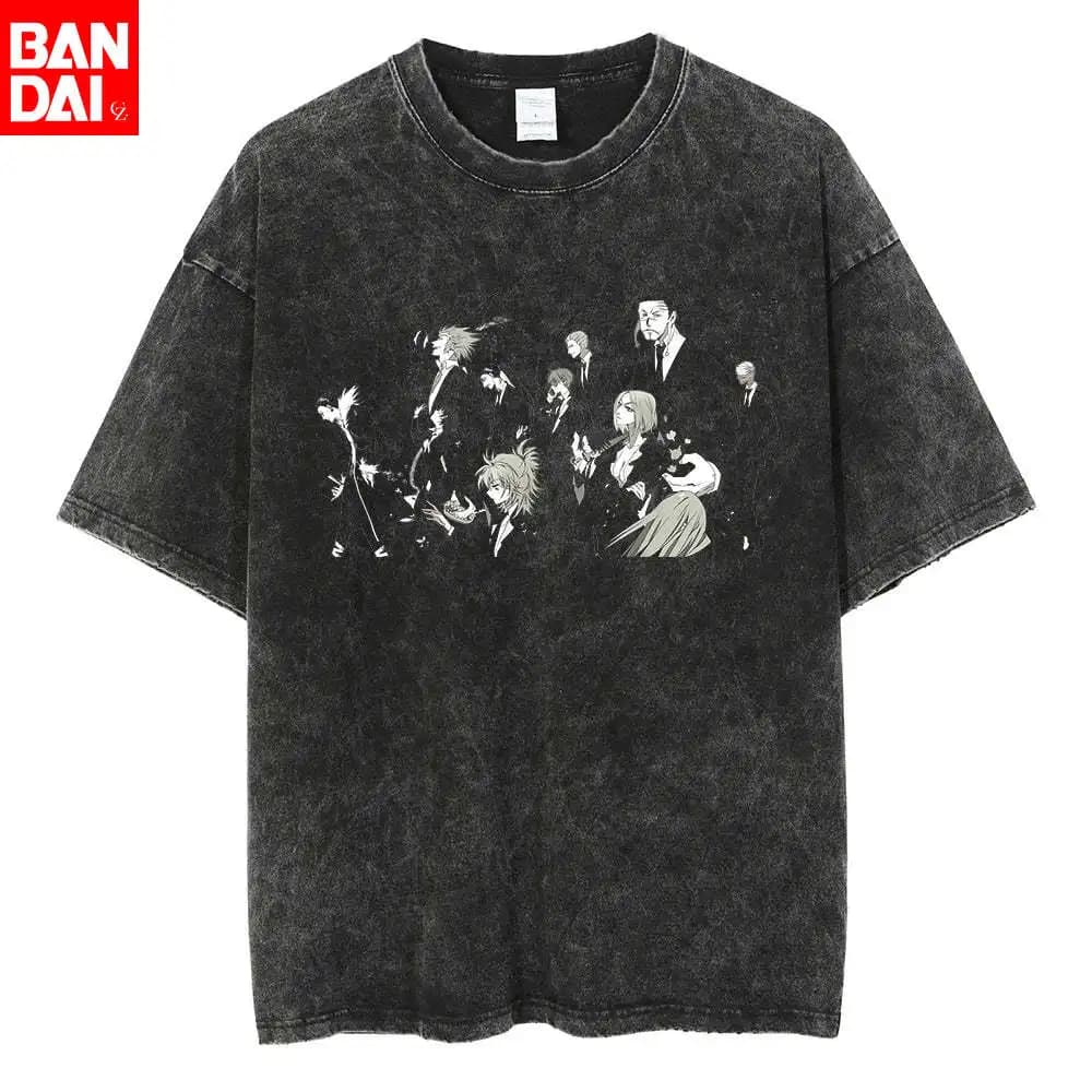 T-shirt Oversize Vintage Lavata Hunter X Hunter Phantom Troupe 2026 Estiva da Uomo in Cotone Streetwear con Grafica Anime Casual