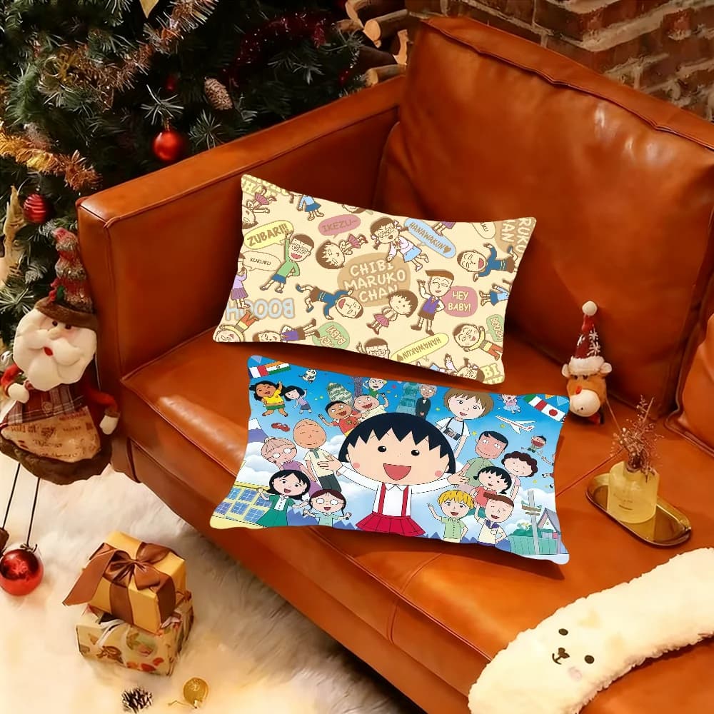 Anime C-Chibi M-Maruko Chan Cartoon Pillow Liner Rectangle Federa Print Bedside Sofa Room Home Decoration Federa