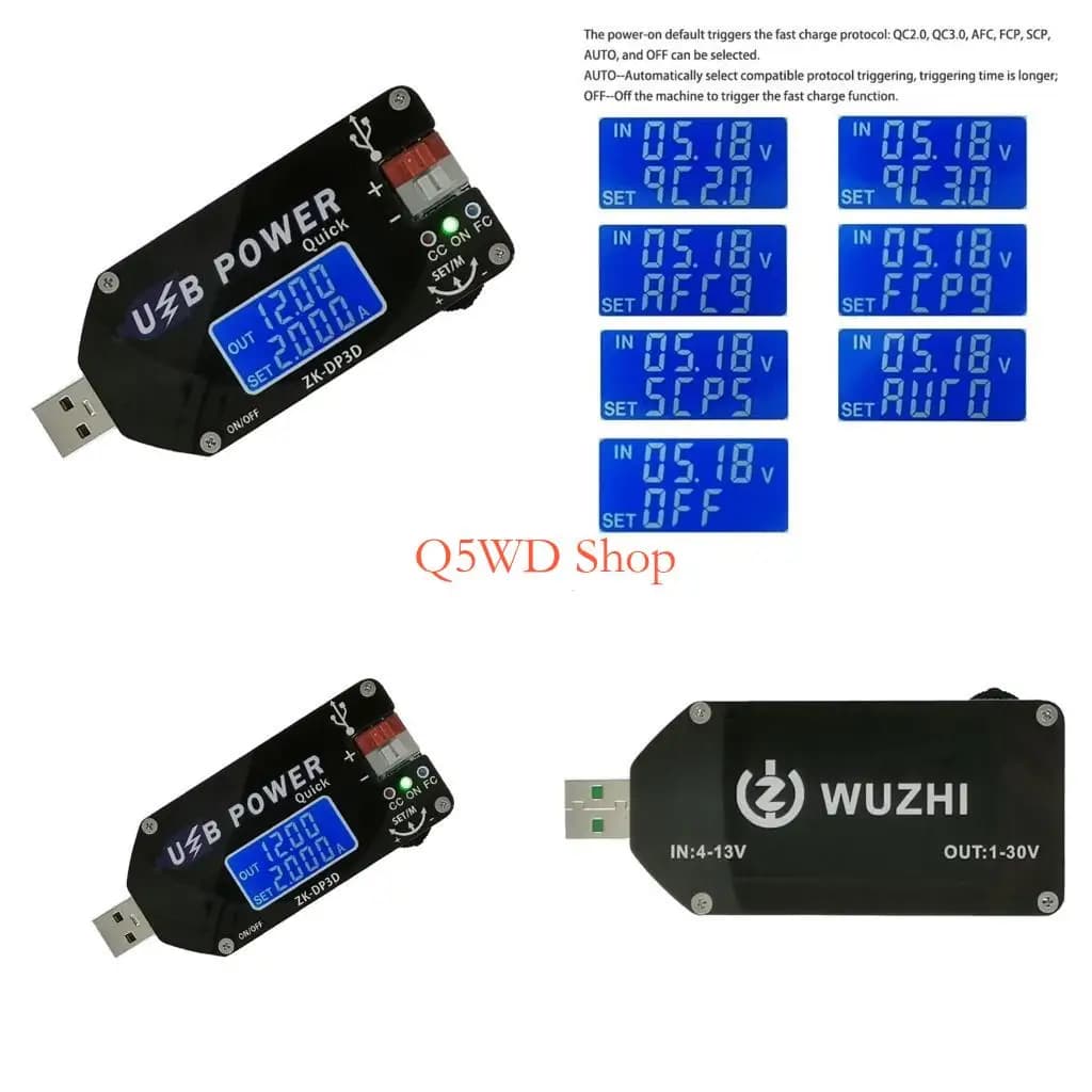 Q5WD Tensione costante Corrente costante QC2.0 Modulo step up Regolatore ventola 2A