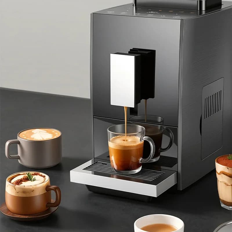 Fully Automatic Espresso Machine with Coffee Bean Grinder, Featuring A Smart Color Touchscreen and Built-in Blade Grinder