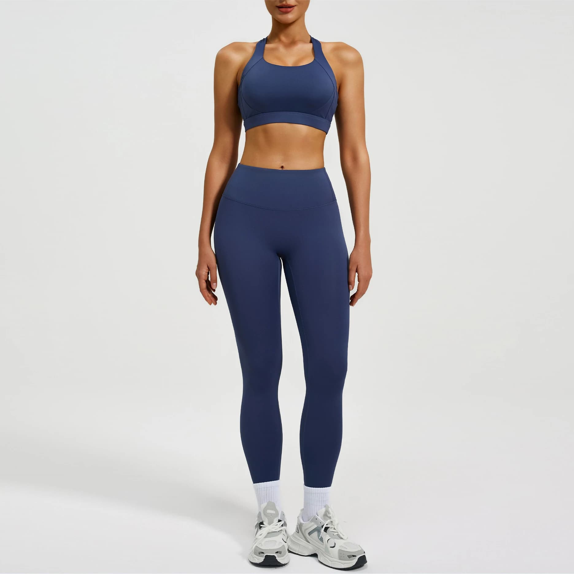 Women's 2Pcs Workout Yoga Sets Sports Bra High Waist Leggings Stretch Fitness Suits Gym Running Training Active Sportswear