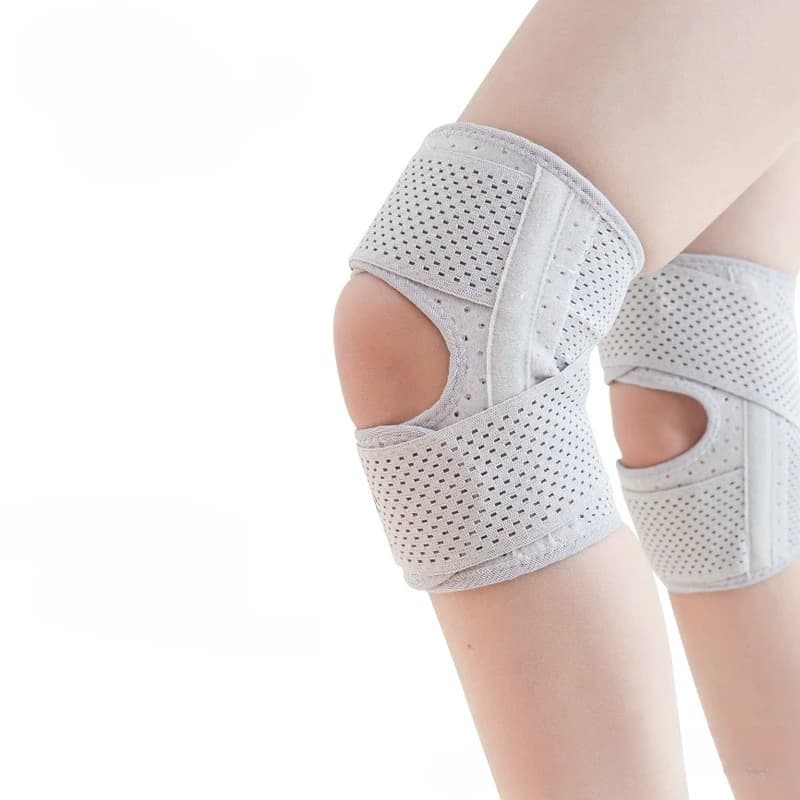 Ginocchiera con stabilizzatori laterali Allevia il rasgo del menisco Dolore al ginocchio Artrite Dolore articolare Supporto per ginocchio regolabile traspirante