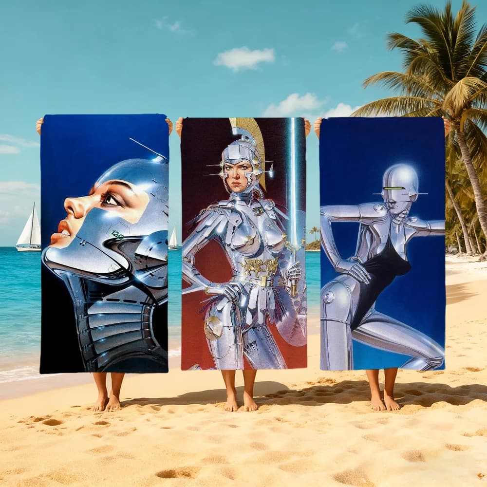 H-Hajime Art Towel Beach Asciugamani da piscina morbidi ad asciugatura rapida S-Sorayama-S, regalo per viaggi, palestra, doccia, campeggio, sport