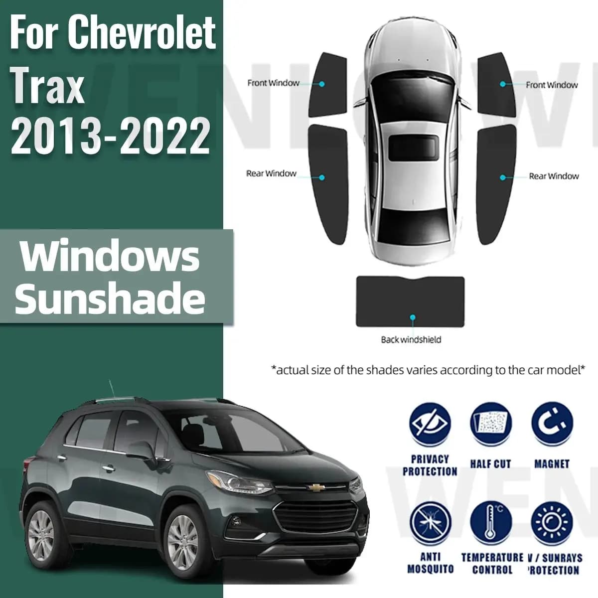 Per Chevrolet Holden Trax Tracker 2013-2022 Magnetico Auto Parasole Parabrezza Anteriore Tenda Lunotto Laterale Posteriore Parasole Scudo