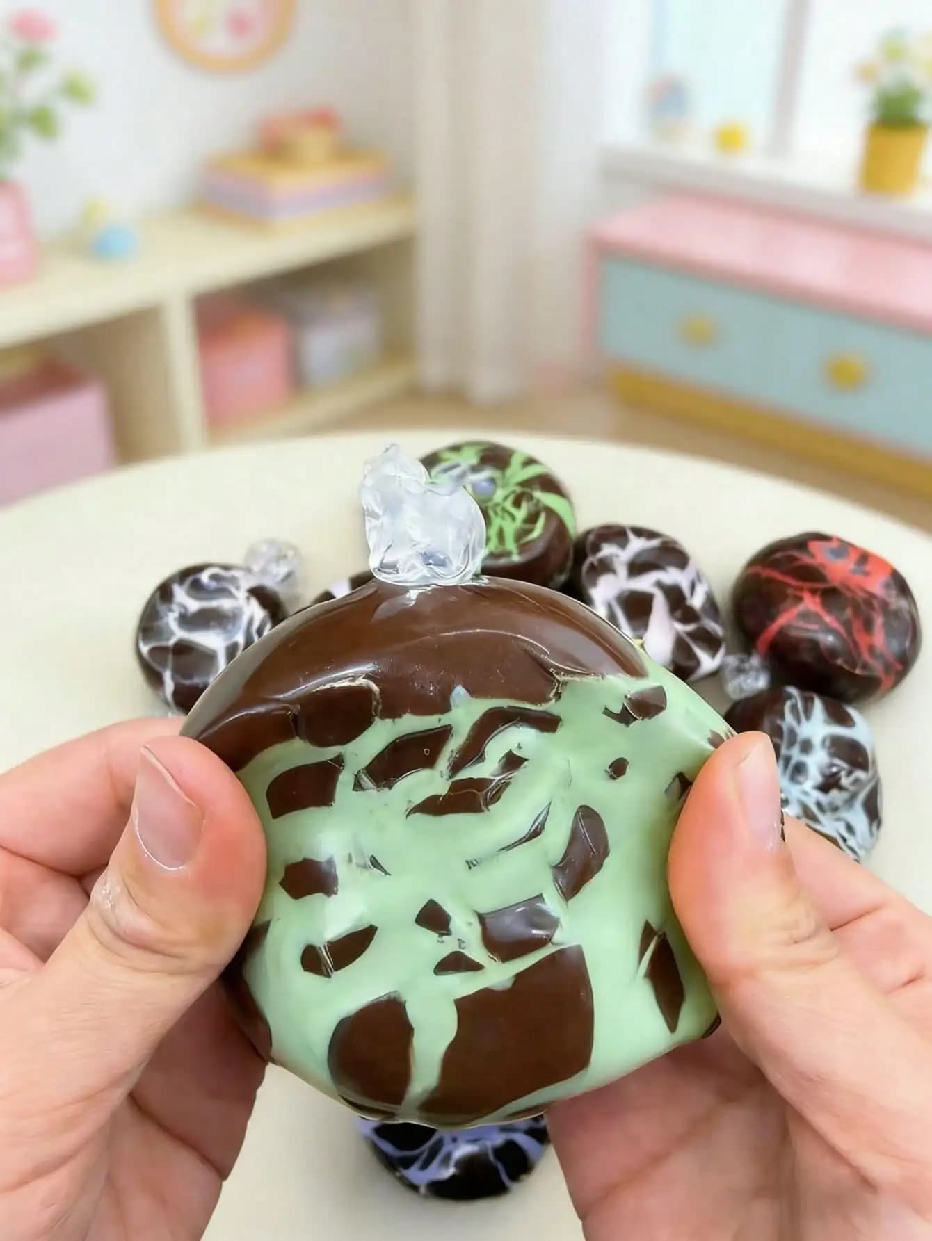 Chocolate Stress Ball, Soft Wax Coated Squeeze Toy, Stress Ball With Calming Feature, Slow Rebound Dough Toy For Play, Balls With Fun Style, Teens For School Prizes, Cute Malt Sugar Filled Sensory Toys, Fidgets, Fidget Toys, Kawaii Sticky Stress Toy