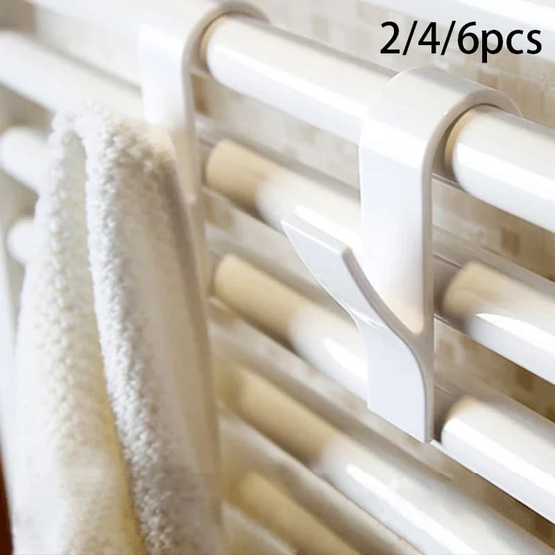Ganci per Radiatore Multiuso (2-6 Pezzi) - Appendiabiti per Asciugamani Riscaldati, Cappotti, Vestiti, Sciarpe e Accessori da Bagno