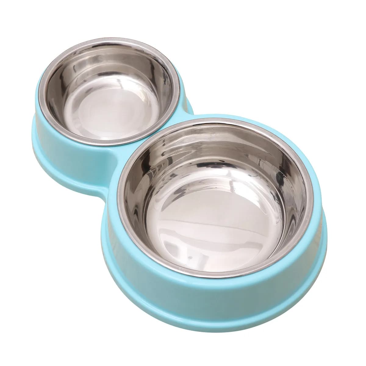 Set di Ciotole Doppie in Acciaio Inox per Animali Domestici, Resistenti alla Ruggine, Inodore, con Base Antiscivolo per Cibo Secco e Umido, Acqua, per Cuccioli e Gatti