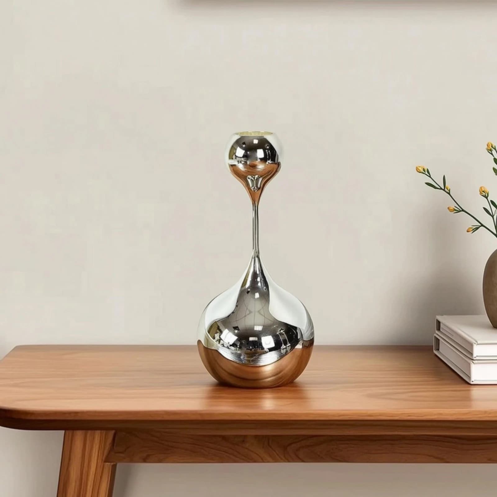 Teardrop Candle Holder Electroplated Metal Candle Holder Candleholder Reflective Candlestick Nordic for Minimalists