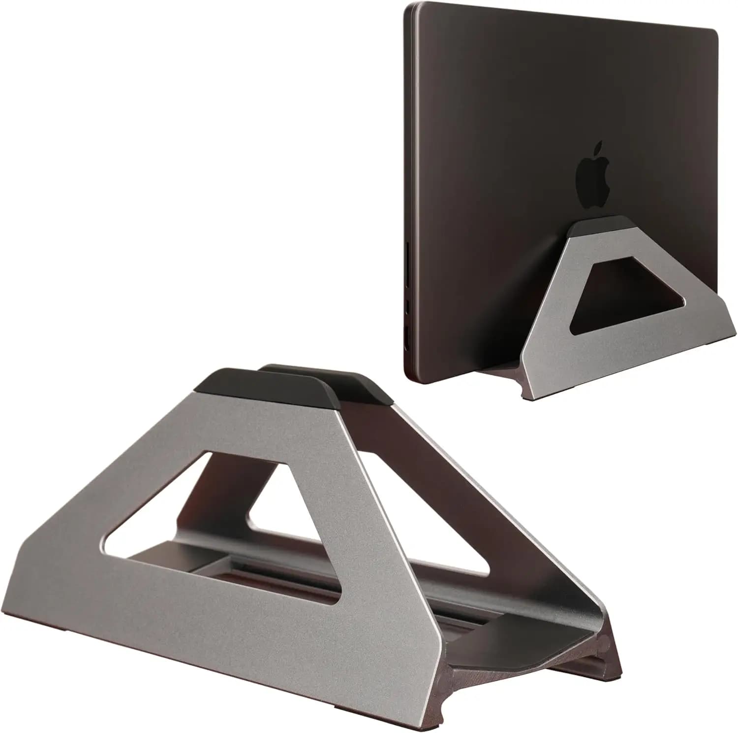 Supporto verticale per laptop con regolazione della larghezza senza attrezzi, in alluminio anodizzato per scrivania, adatto a laptop da 10-17 pollici