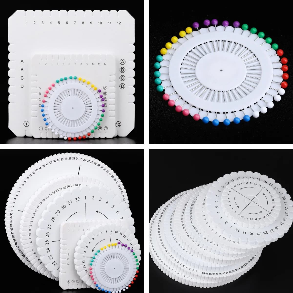 Braiding Disk Round Square Knitting Kumihimo Beading Cord Tray Braided Plate DIY Bracelet Loom Weaving Board Desgin Jewelry Tool