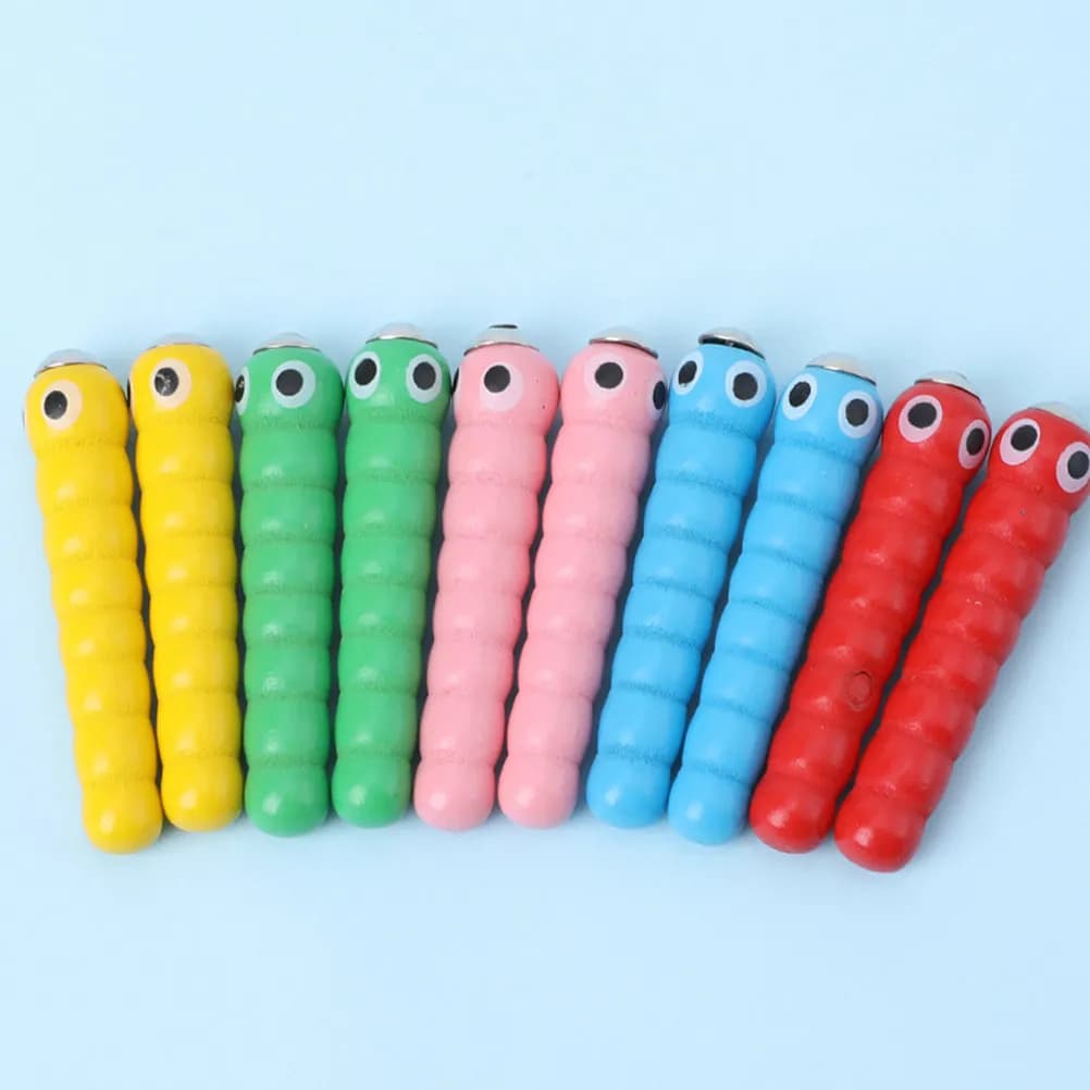 1Set Wooden Catch Worm Game Educational Parent Child Interaction Develop Dexterity Visual Sense Logical Thinking Playtime