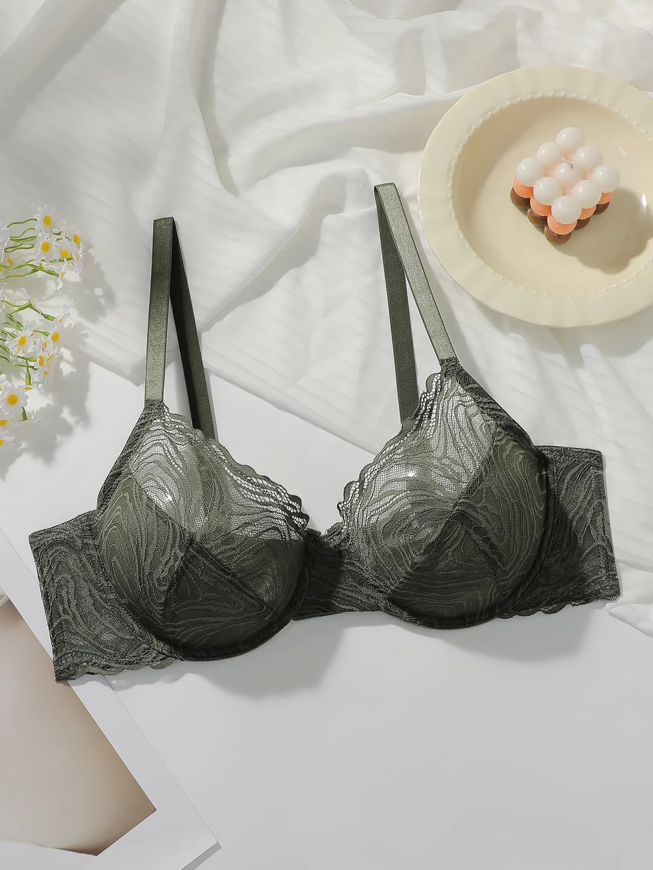 Lingerie sexy da donna in stile francese, lingerie in pizzo ultra sottile, reggiseno traspirante anti-cedimento per seni grandi, modello MR2877