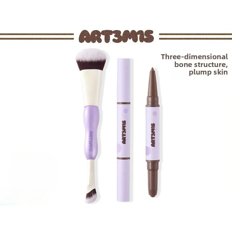 ART3M1S Brush for contour double head pen 3D contour brush Shadow for eye contour Eye brush for silk kiss makeup