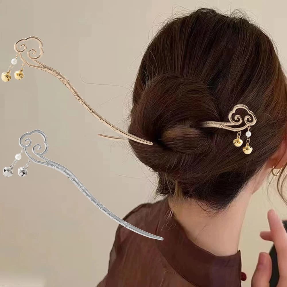 Bastoncini per capelli a campana di buon auspicio con nappa in stile cinese Fermaglio per capelli a forcina per capelli da donna Forcine per capelli Accessori per capelli Ornamenti