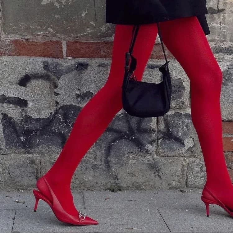 Nuovo Collant Rosso Calze Femminili Sottile Trasparente Lingerie Leggings di Pizzo Inverno Collant da Donna Rosso Bodys Sexy Mujer Fondo
