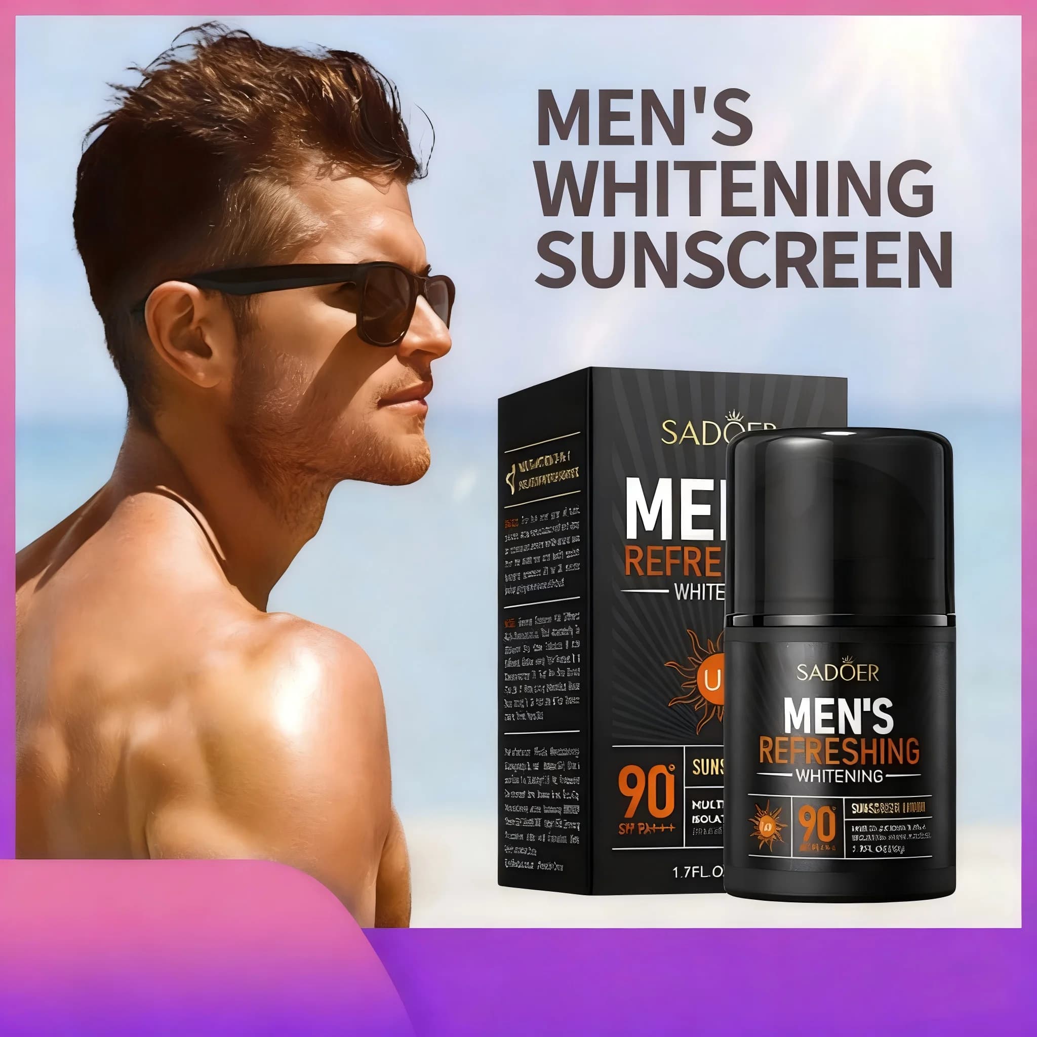 Crema solare al collagene da uomo BB Cream Crema solare sbiancante rinfrescante Anti-età Idratante Protezione solare protettiva per la pelle a lunga durata