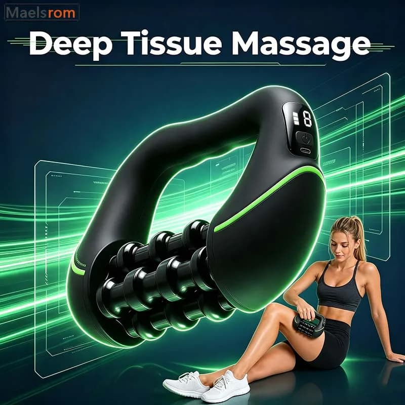 Electric Massage Gun Roller Deep Tissue Massager Cordless Muscle Relaxation Tool Handheld Percussion Fitness Recovery Massage