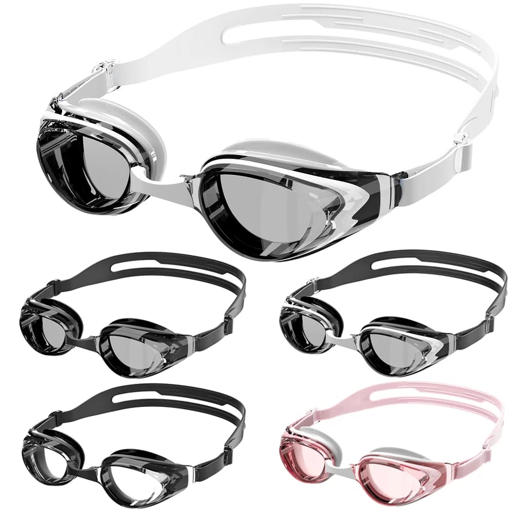 Adult swimwear Anti-snatching Waterproof swim glasses Swimming glasses No loss 100% UV protection for men Woman with earplugs