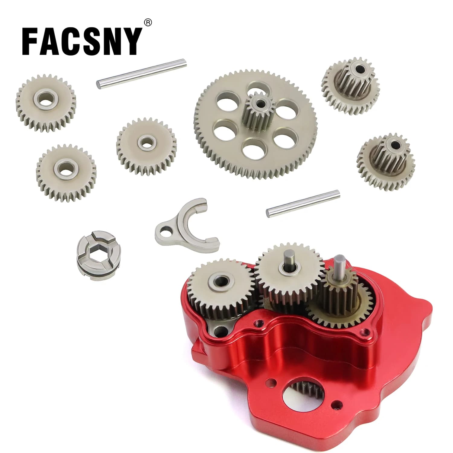Ingranaggio di trasmissione in acciaio Set completo di ingranaggi del cambio per RC Crawler 1/24 1/18 FMS FCX24 Power Wagon K5 FCX18 LC80 Parte di aggiornamento