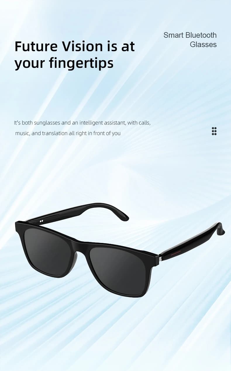 Smart Glasses with Real Time Translation, Bluetooth Wireless, Simultaneous Interpretation Headphones