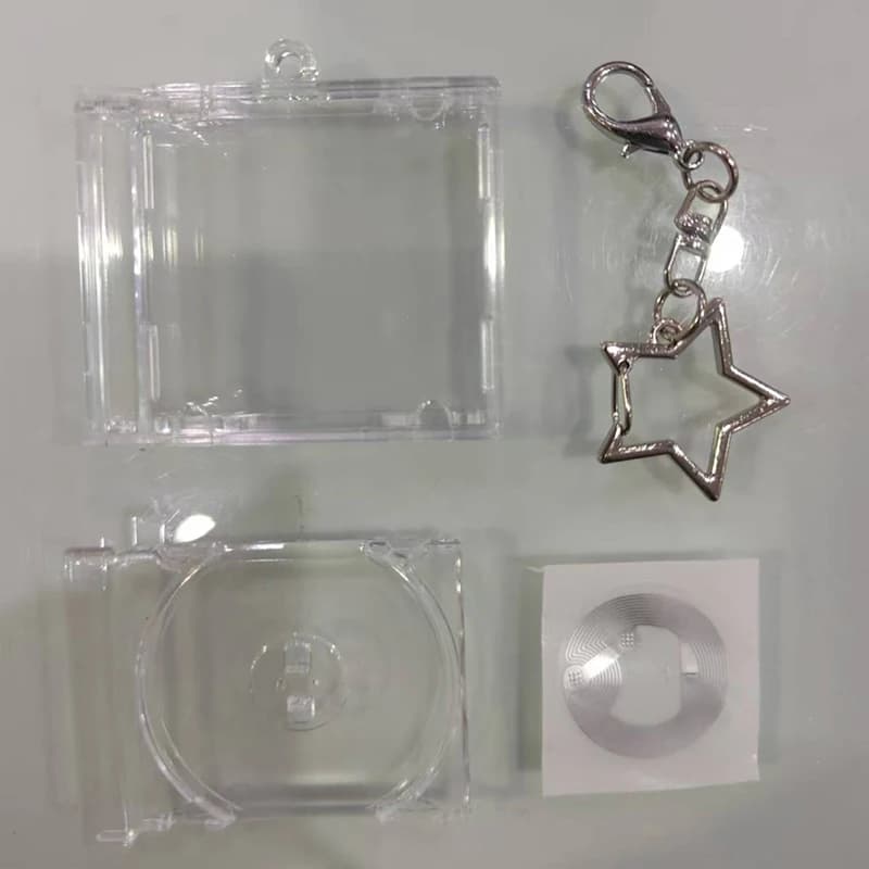 1 pezzo Mini NFC Funzione CD Custodia per disco Borsa Portachiavi con ciondolo Album commemorativo periferico Idol Portachiavi Accessori per zaino fai da te