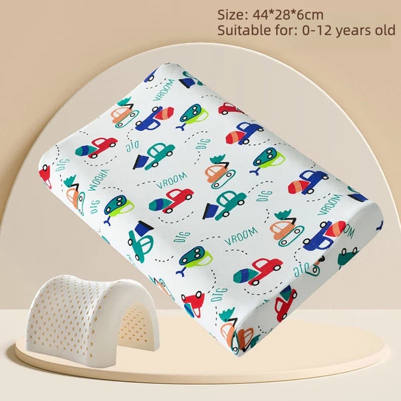 Cuscino di memoria per biancheria da letto in lattice naturale per neonato Cuscino di protezione per bambini adulti con federa Cuscini ortopedici per dormire