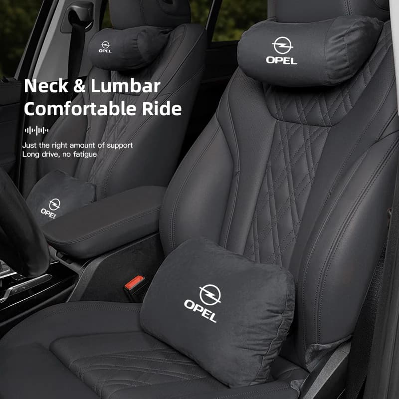 Cuscino di supporto per poggiatesta per auto Cuscino lombare in pelle scamosciata Accessori per Opel Astra Mokka Corsa D Adam Vectra HGJC Combo Zafira A OPC
