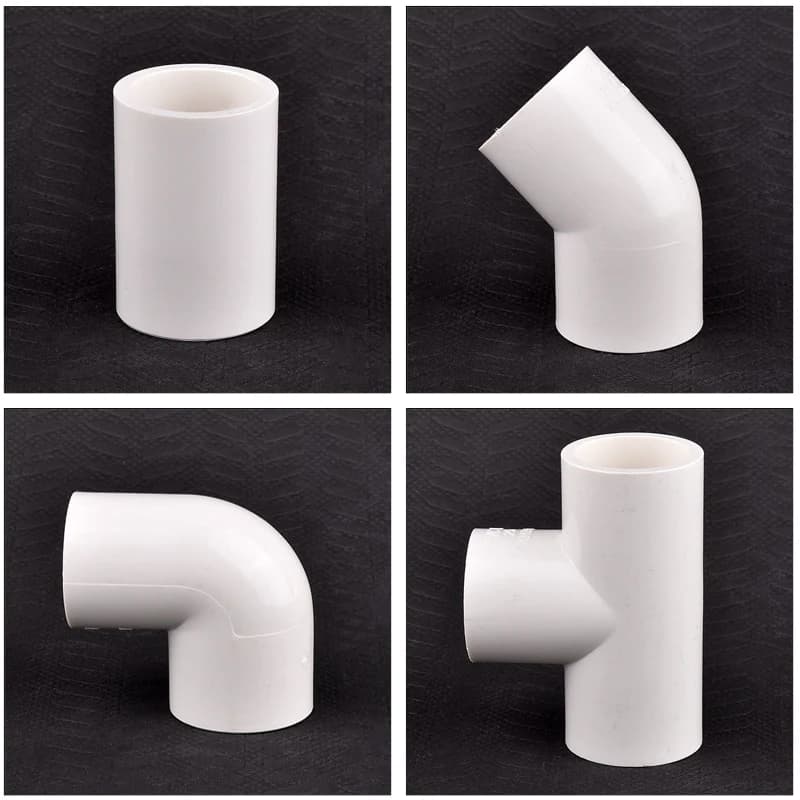 White PVC pipe fittings, straight elbow connectors, T connectors, 20/25/32/40/50 mm, plastic joint, pipe coupling, aquarium/fisher adapter