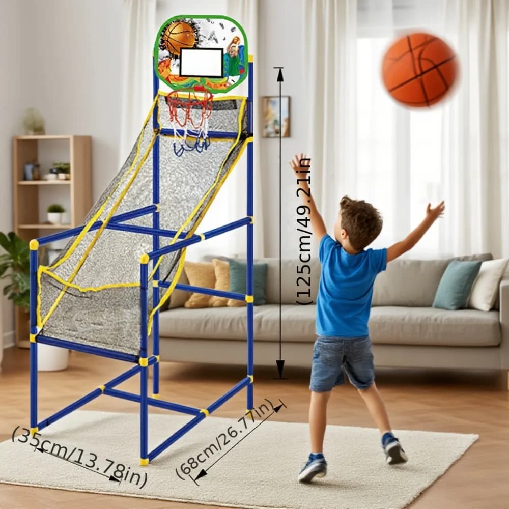 Basketball Arcade for Children, Mini Basket and Air Pump Included, Easy to Fit for Interior and Exterior, Fun Game