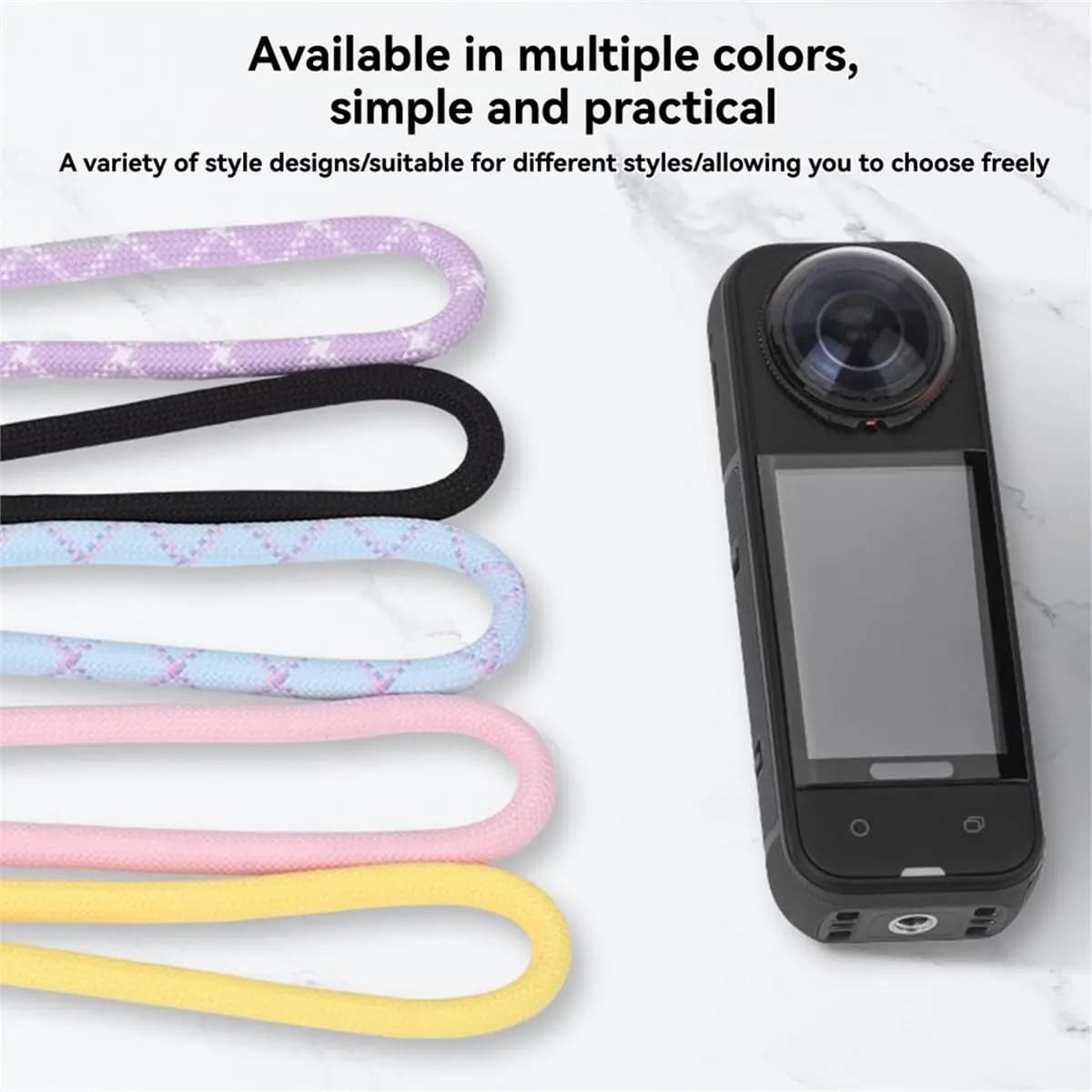 ^DT917~~Universal Lanyard for POCKET3 Action Camera Wrist Strap Short Rope Decorative Hand Strap Pendant Pink