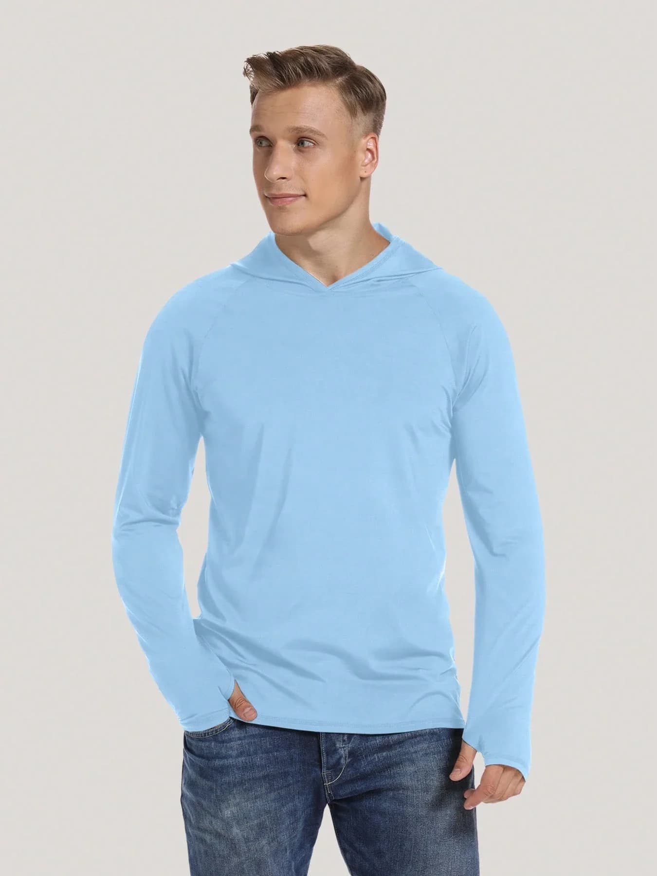 Pullover da uomo a maniche lunghe con cappuccio ad asciugatura rapida per esercizi di corsa