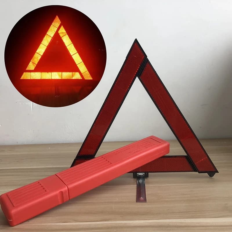 Car tripod Folding Stop signal Reflector Emergency fault warning tool for car Triangle Red Reflective Safety hazard Car accessories