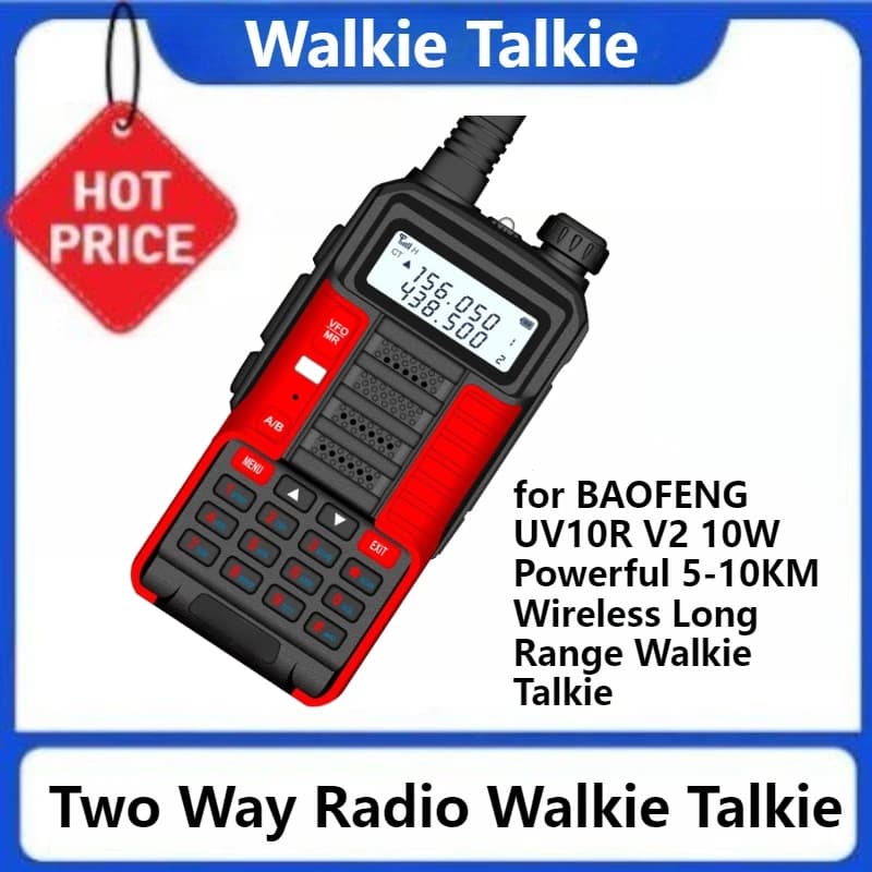 Radio bidirezionale per BAOFENG UV10R V2 10W Potente aggiornamento canale walkie-talkie wireless a lungo raggio da 5-10KM da UV-5R UV5R
