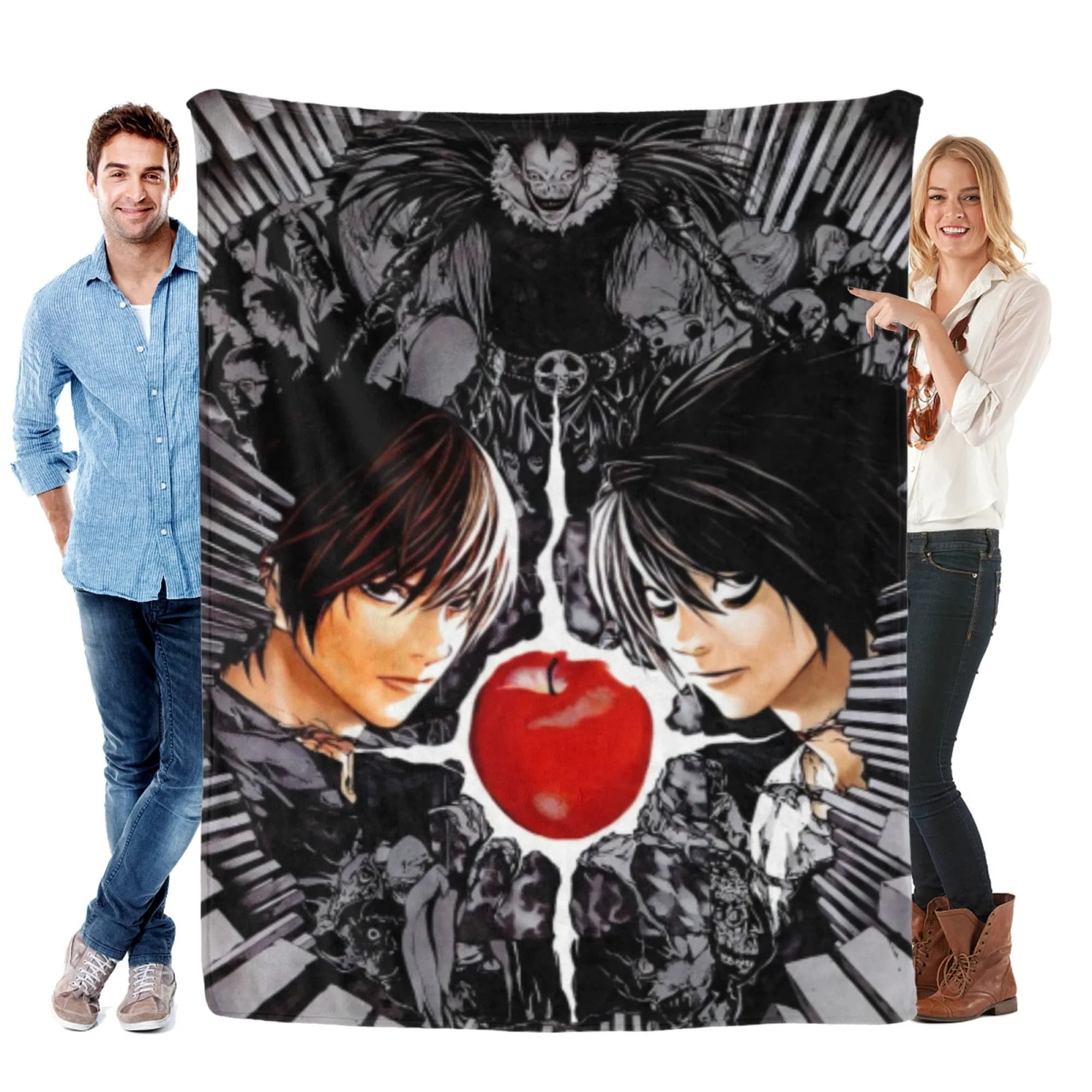 Coperta in flanella, stampa Death Note, adatta a tutte le stagioni, divano da camera da letto, morbida e confortevole