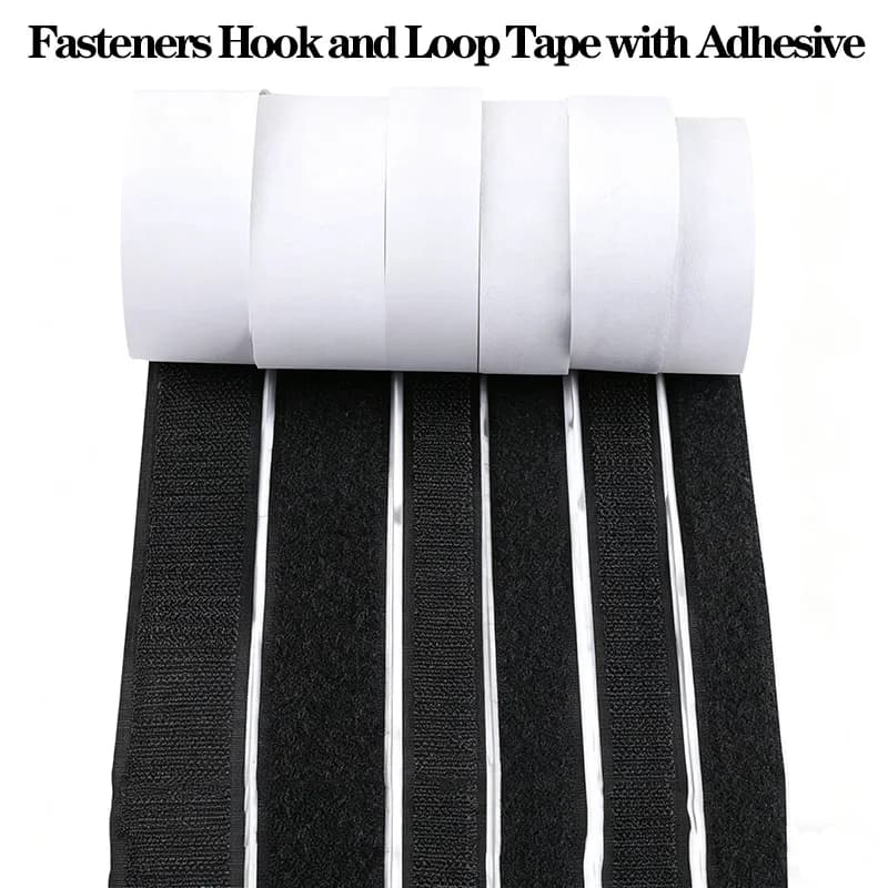 5M/Pairs Self Adhesive Hook and Loop Tape Fastener Strips Interlocking Nylon Fabric Hook Loop Sticky Tape for DIY Craft 20-50mm