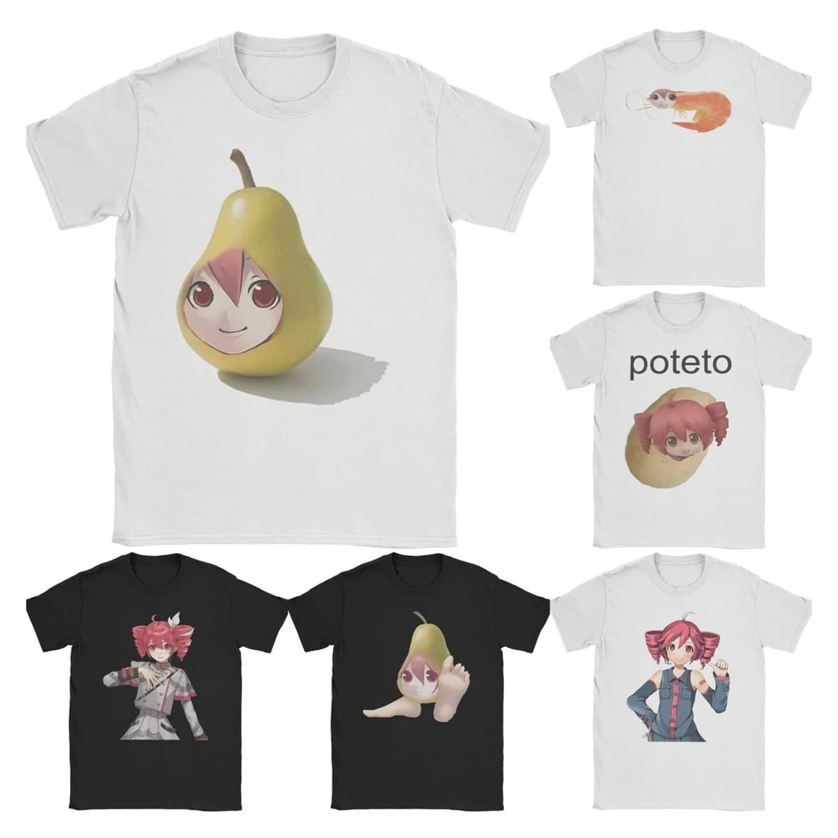 Creativo Kasane Teto Espressione 2020 Disegno T-Shirt da uomo Colletto tondo da donna in cotone T-shirt Pere Manica corta Tees 6XL Top