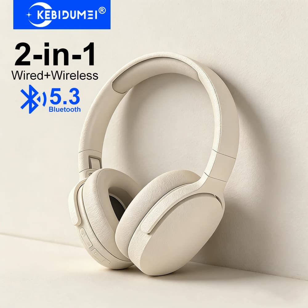 Bluetooth Headphones 2 in 1 Wired Gaming Headphones Foldable wireless earphones with low latency noise reduction for iPhone Huawei