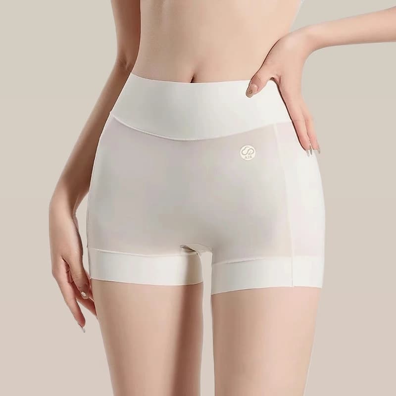 Women's Safety Shorts Seamless Ice Silk Thin Short Pants Under Skirt Breathable Underwear Cool Anti Rubbing Boyshorts Panties